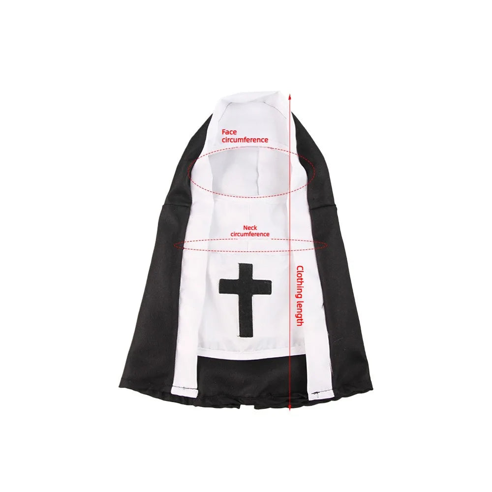 Pet Nun Costume for Cats & Dogs, Funny Religious DressUp Outfit for Pets, Animal Cosplay Costume for Halloween,Party Props