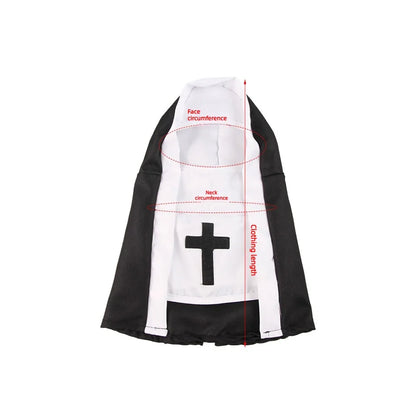 Pet Nun Costume for Cats & Dogs, Funny Religious DressUp Outfit for Pets, Animal Cosplay Costume for Halloween,Party Props