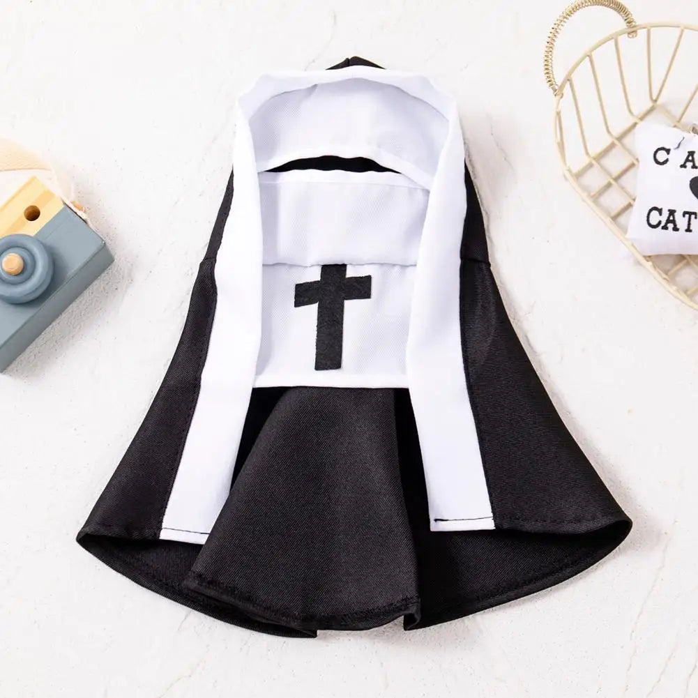 Pet Costume Non-restrictive Pet Outfit Cat Nun Costume for Pets Cute Pet Cosplay Outfit Fun Party Clothes for Small Medium Dogs