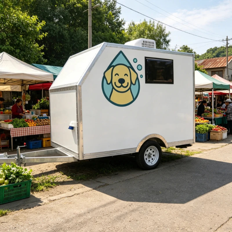Customized Mobile Pet Bathing Grooming Salon Trailer Portable Dog Cat Care Center for Outdoor Commercial Service Use