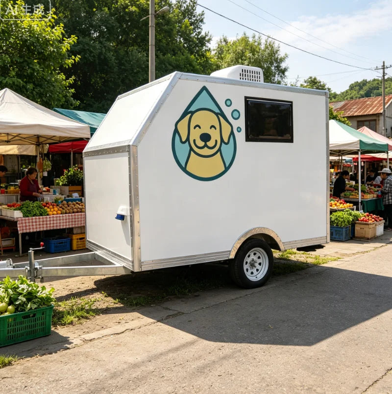 Customized Mobile Pet Bathing Grooming Salon Trailer Portable Dog Cat Care Center for Outdoor Commercial Service Use