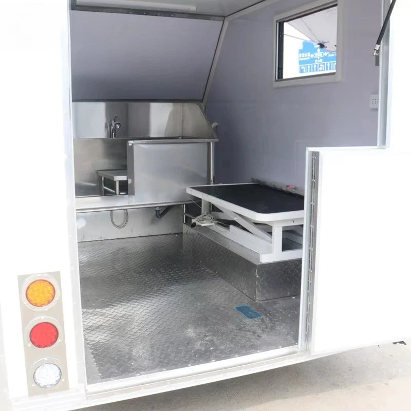 Customized Mobile Pet Bathing Grooming Salon Trailer Portable Dog Cat Care Center for Outdoor Commercial Service Use