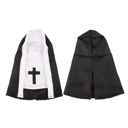 Pet Nun Costume for Cats & Dogs, Funny Religious DressUp Outfit for Pets, Animal Cosplay Costume for Halloween,Party Props