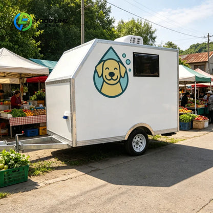 Customized Mobile Pet Bathing Grooming Salon Trailer Portable Dog Cat Care Center for Outdoor Commercial Service Use