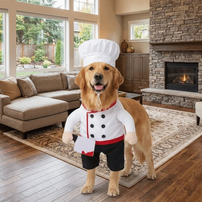 Creative Adjustable Pet Funny Chef Costume Comfortable Breathable Dog Cosplay Costumes Polyester Cat Party Dressed Up Halloween