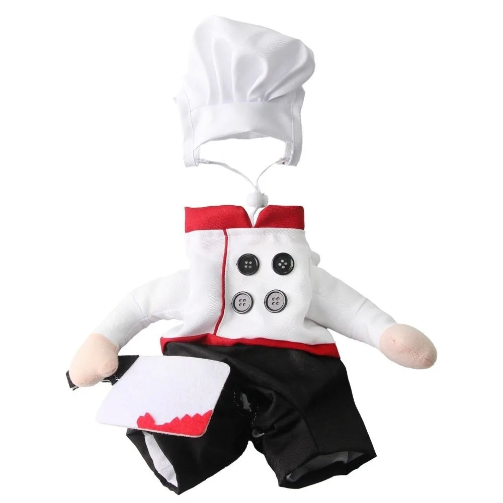 Creative Adjustable Pet Funny Chef Costume Comfortable Breathable Dog Cosplay Costumes Polyester Cat Party Dressed Up Halloween
