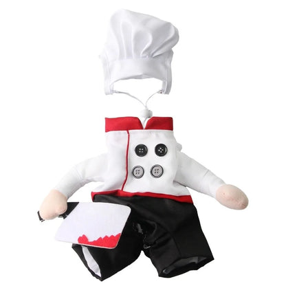 Creative Adjustable Pet Funny Chef Costume Comfortable Breathable Dog Cosplay Costumes Polyester Cat Party Dressed Up Halloween