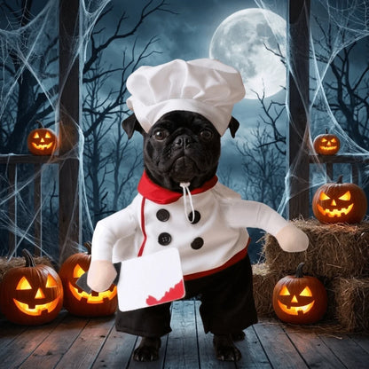 Creative Adjustable Pet Funny Chef Costume Comfortable Breathable Dog Cosplay Costumes Polyester Cat Party Dressed Up Halloween