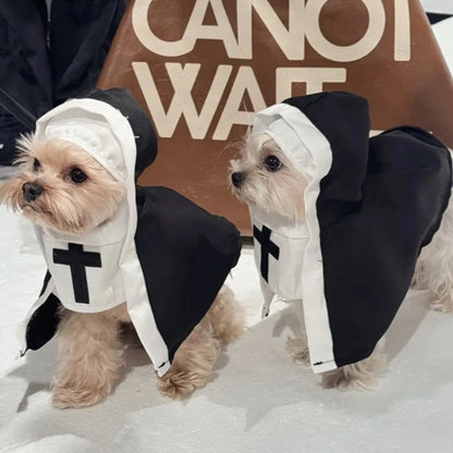 Pet Nun Costume for Cats & Dogs, Funny Religious DressUp Outfit for Pets, Animal Cosplay Costume for Halloween,Party Props