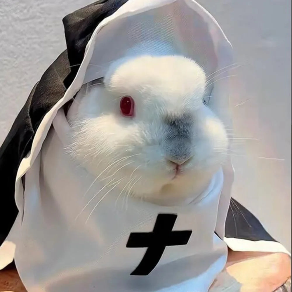 Pet Nun Costume for Cats & Dogs, Funny Religious DressUp Outfit for Pets, Animal Cosplay Costume for Halloween,Party Props